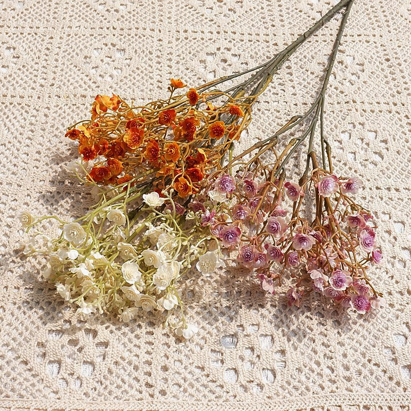 Retro Style Autumn Colors 60 Artificial Baby's Breath Flowers, Artificial Flowers for Home Decor, Photography, and Wedding Floral Arrangements