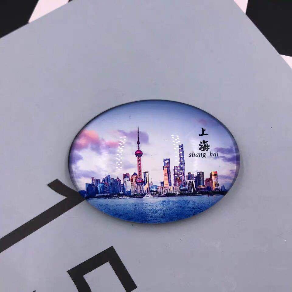 Shanghai cristal refrigerador pegatinas 3D oriental perla magnética Bund viaje artesanía conmemorativa río Qingming mapa