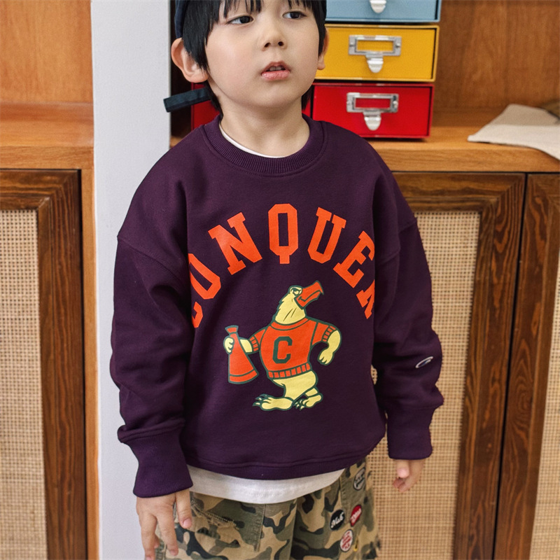 2025 Spring and Summer New Style Kidsren's Boys and Girls Cute Cartoon Print Pattern Long-Sleeved Sweatshirt in Stock