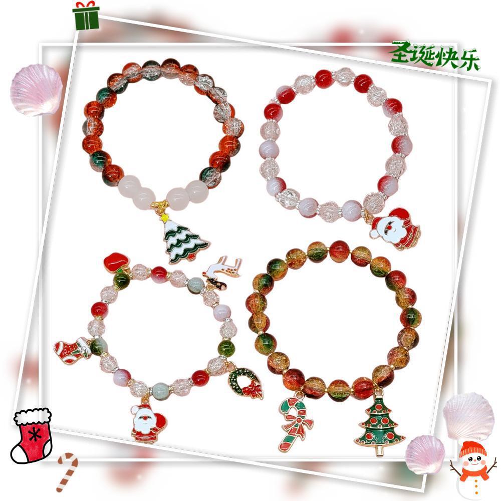 10mm cuentas de Navidad Esmalte de colores cuentas de palomitas de maíz cuentas de Calcedonia cuentas hechas a mano DIY pulsera collar de vidrio perlas sueltas