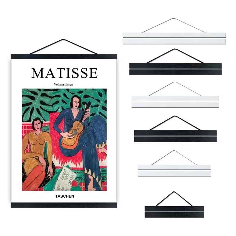 Cross-border magnetic poster frame wooden magnetic hanging shaft photo frame shaft picture frame wholesale hanging shaft painting magnetic poster rack