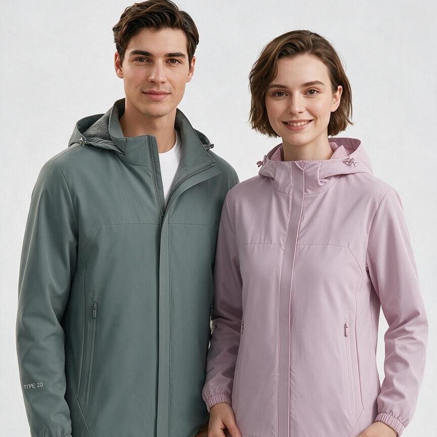 Spring and Autumn Thin Outdoor Casual Jacket for Men, Waterproof Stretchy Sports Windbreaker for Women, Couple Travel Breathable Custom Logo