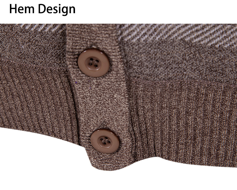 Herren Strickjacke Casual Einfarbig Gefüttert Winterpullover_voghion.com