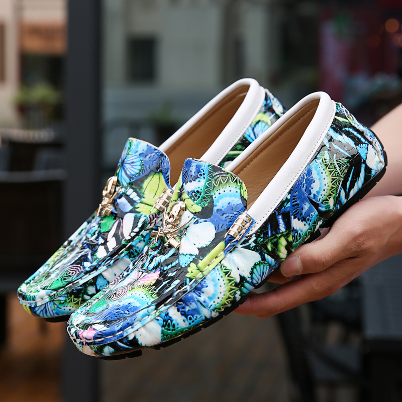 Cross-border tallas grandes 48 zapatos Doudou estilista zapatos de moda zapatos perezosos de un pie para hombres nuevos zapatos casuales de cuero