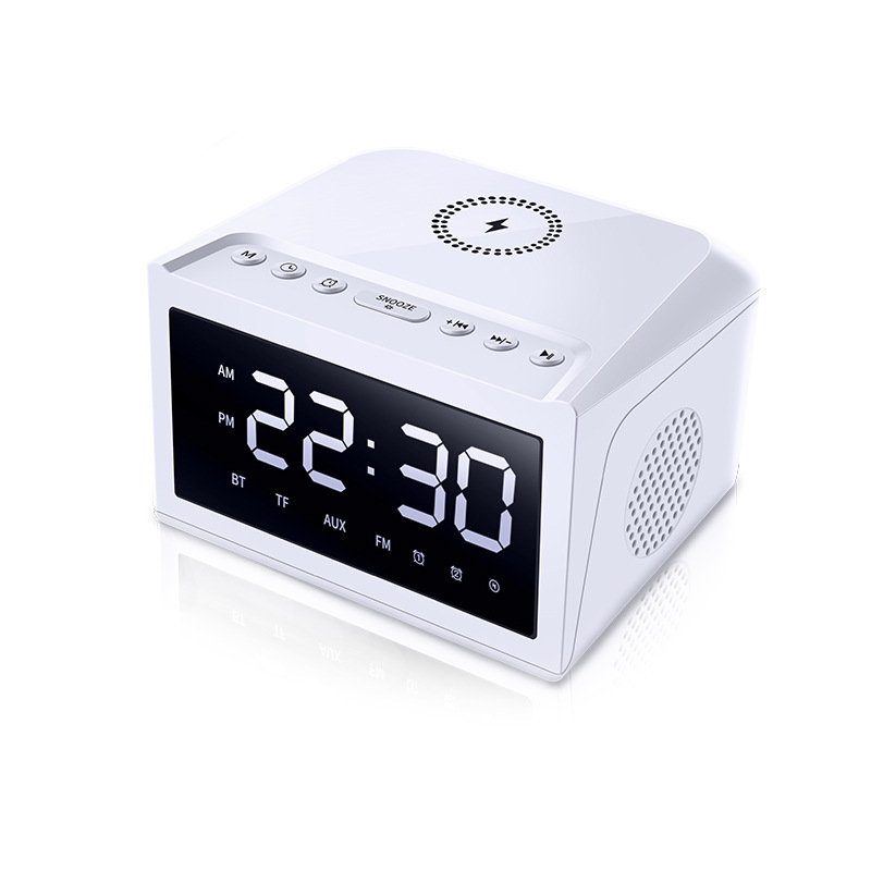 ワイヤレス充電スリーインワンスピーカー時計ワイヤレス充電 HF18W 多機能 Bluetooth スピーカーホームホテルギフト|undefined