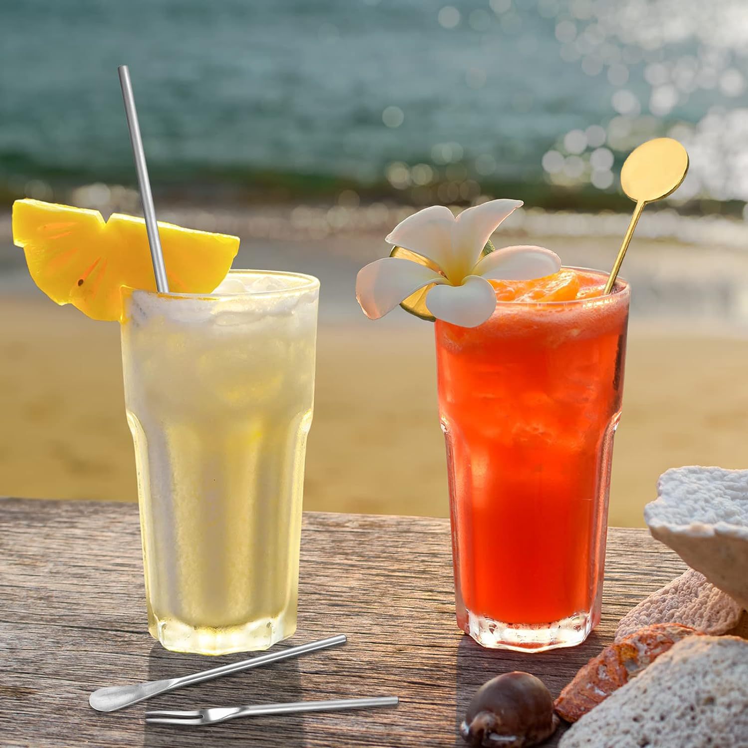 FUENTE fabricante 304 de acero inoxidable redondo marca de café barra de agitación creativo cóctel jugo leche té cóctel palo