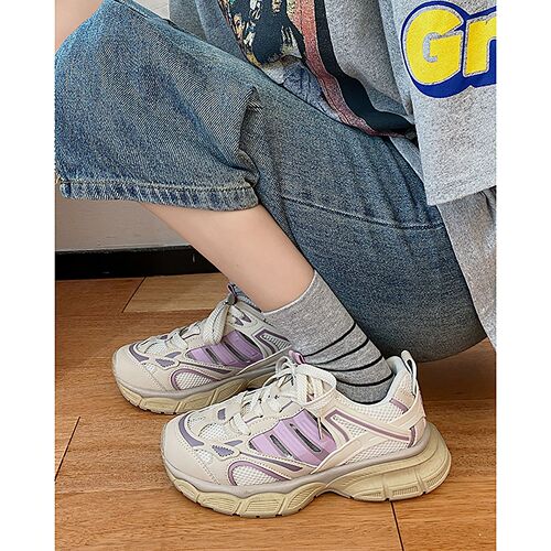 Foot-showing small versatile thick-soled dad shoes for women  new summer retro breathable mesh lightweight sports shoes