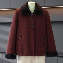 时尚短款加厚外套女中年妈妈装2025秋冬新款洋气大码休闲薄款棉衣