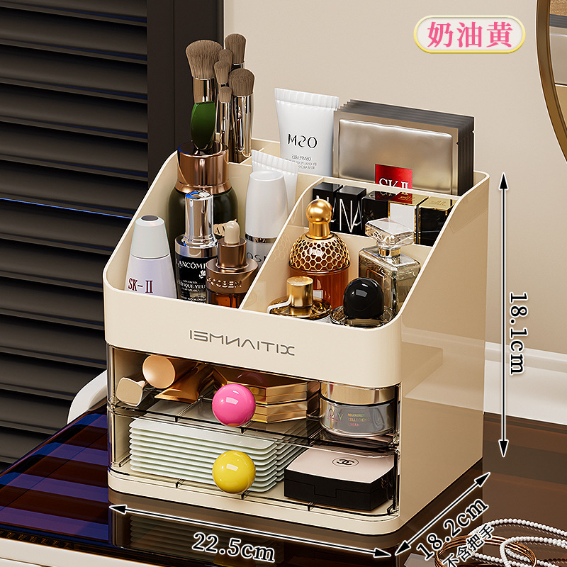 Caja de almacenamiento de cosméticos, escritorio, caja de almacenamiento de alta calidad, tocador de gran capacidad, productos para el cuidado de la piel, máscara de lápiz labial, estante de almacenamiento