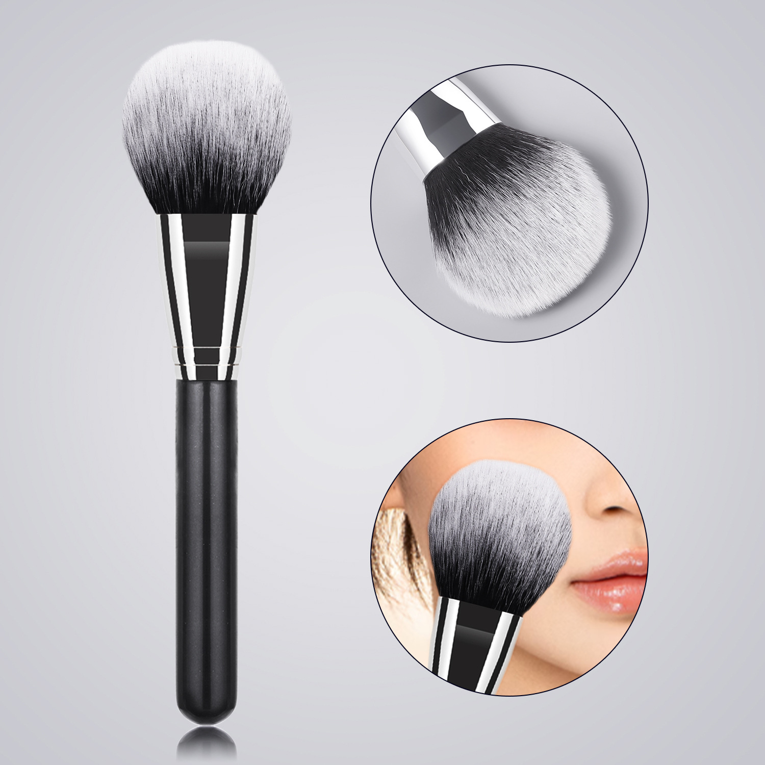 Sombra solo cepillo de maquillaje de alta calidad grande cepillo suelto cepillo de La Fundación cepillo de sombra de ojos cepillo en forma de abanico belleza