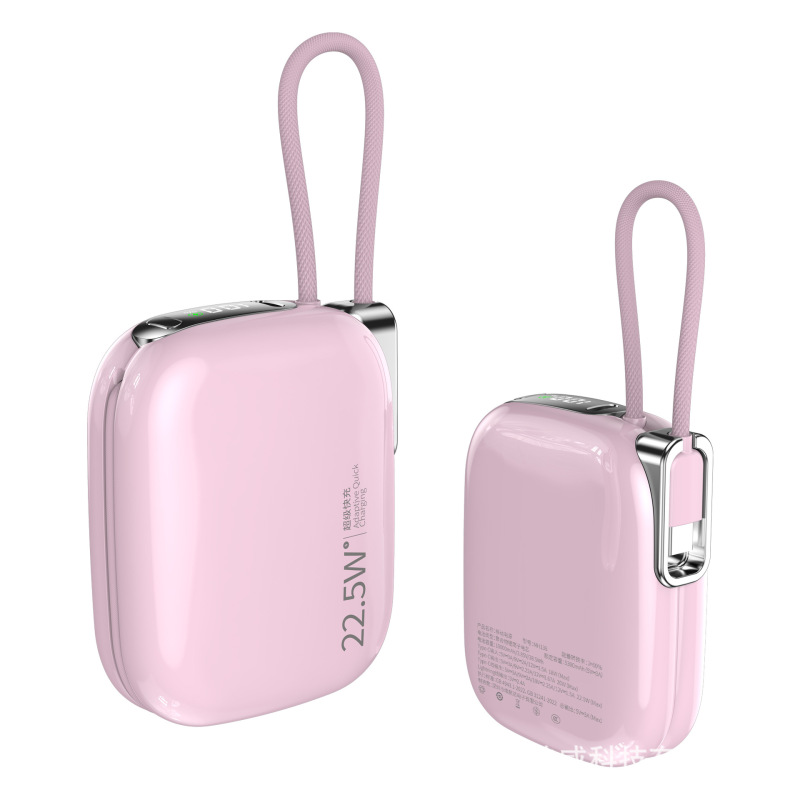 私模迷你充电宝10000mAh 22.5W快充可登机3C认证自带线数显可定制|undefined