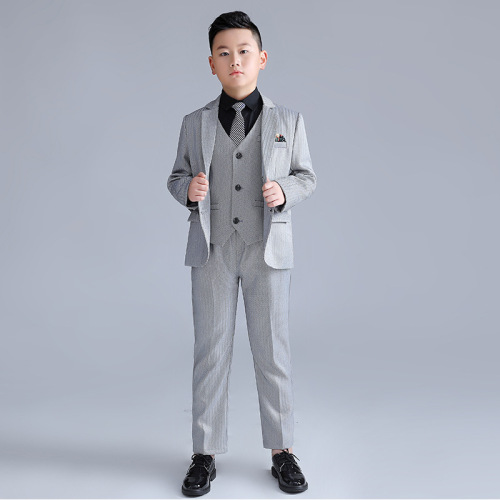 Children's suit for middle-sized kids, plus size, piano host performance dress, new winter style, plus size striped little suit