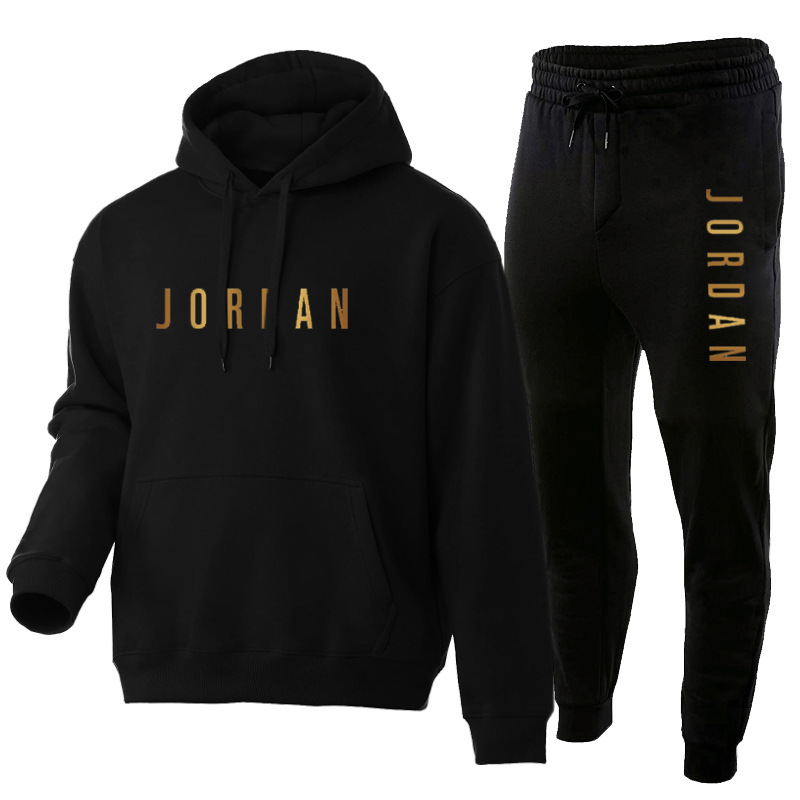 European and American Fashion Men's and Women's Casual Sweatshirt Hoodie Suit Autumn and Winter Velvet Trendy Brand Printed Jacket Hooded Sweatshirt