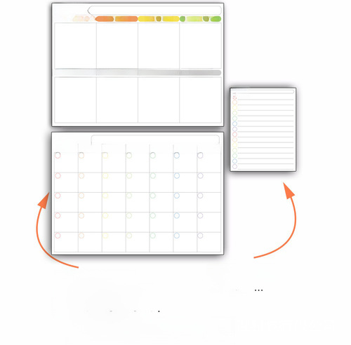 Size 42x30cm Monthly and Weekly Planning Magnetic Dry Erase Refrigerator Calendar Sticky Note