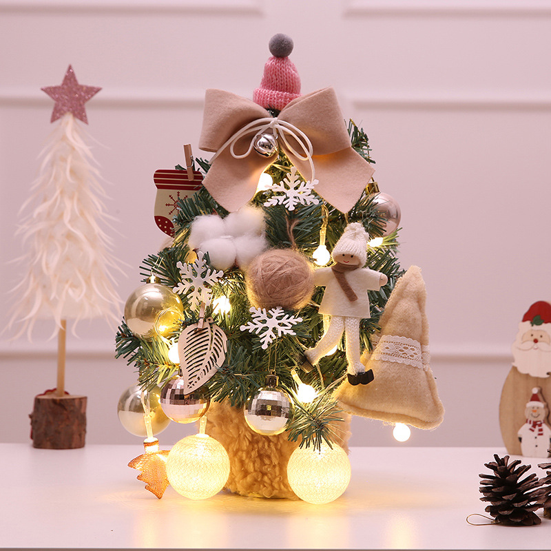 Mini árbol de navidad árbol de navidad set christmas tree pequeño cifrado artificial nuevo adorno de escritorio