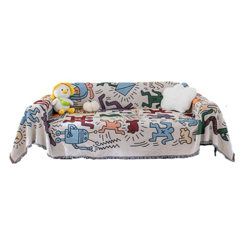 Comercio exterior transfronterizo graffiti sofá americano cubierta toalla de tela sofá nórdico manta cubierta toalla sofá cubierta cojín todo incluido a prueba de polvo