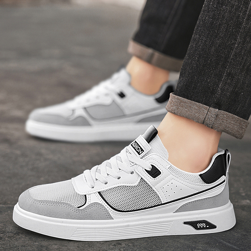 Zapatos de hombre de verano 2025, nuevos zapatos de malla de nicho transpirables y cómodos, zapatos de malla de moda casuales, zapatos de skate de altura baja