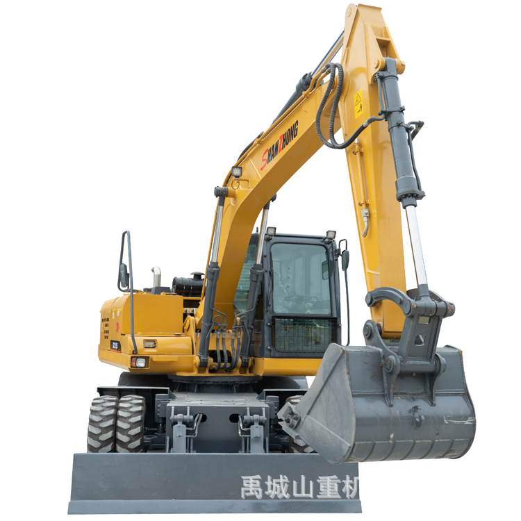 山重工厂13吨135轮式挖掘机 0.6m3铲斗 大容量挖斗 路基石填挖