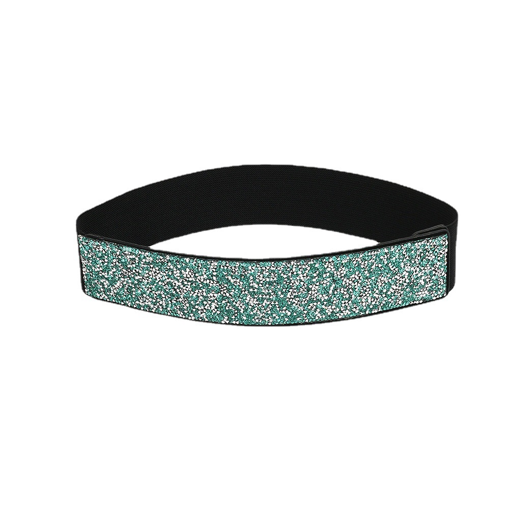 Breiter Glitzer Korsettgürtel Für Damen Elastischer Strassgürtel_voghion.com