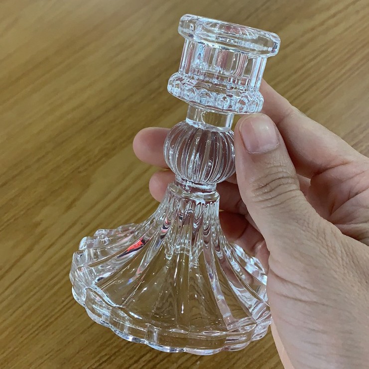 De estilo europeo simple ins vidrio candelabro hogar varilla de cera base romántica mesa de comedor titular de la vela decoración del hogar creativo