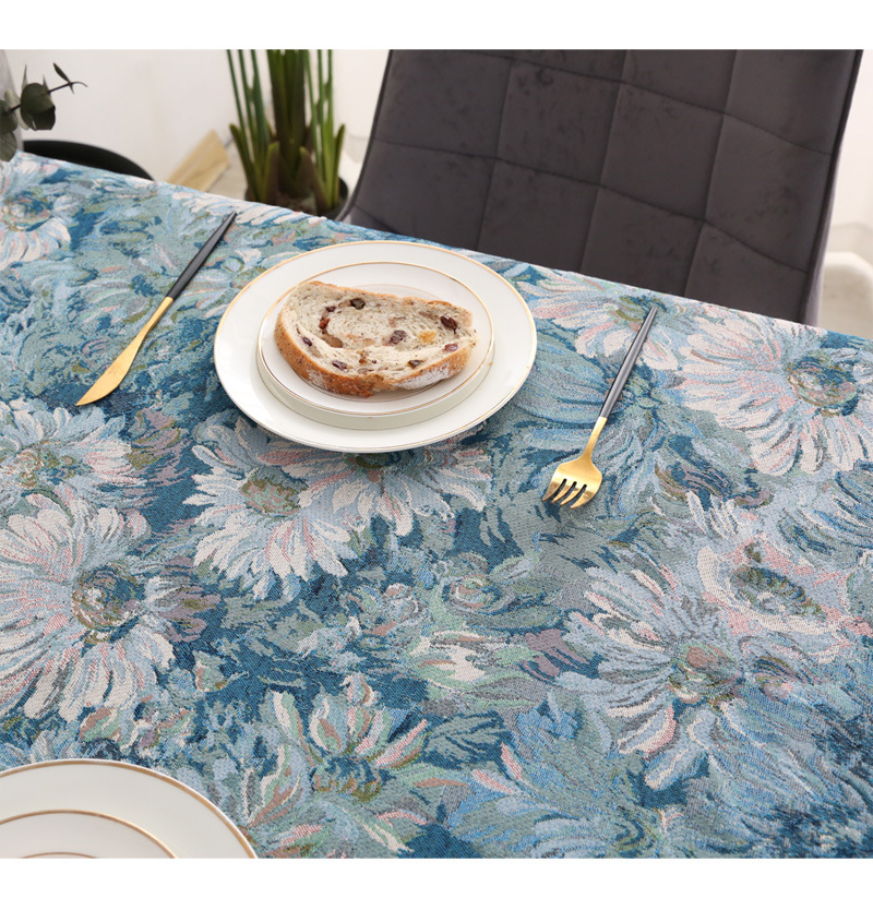 Schöne Elemente American Fresh rechteckige Tischdecke Jacquard Retro grün Stoff Tischdecke Abdeckung_voghion.com