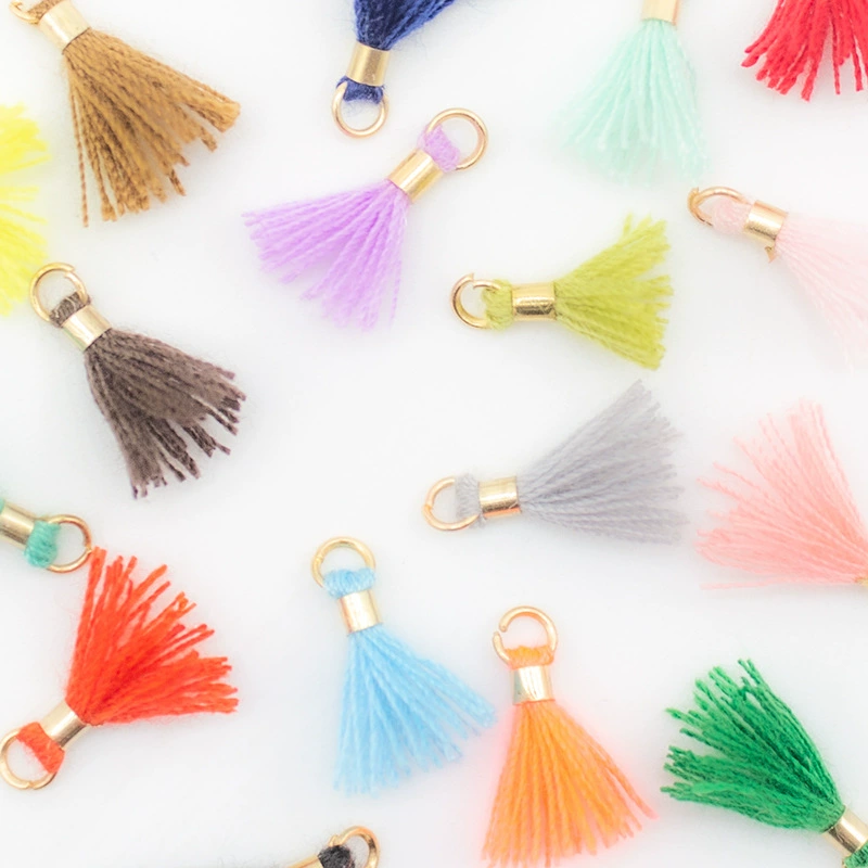 В наличии 1 см Хлопок Мини-кисточка ручной работы крошечные уши с кисточками китайский стиль Короткие подвесные уши одежда кольцо для волос кулон