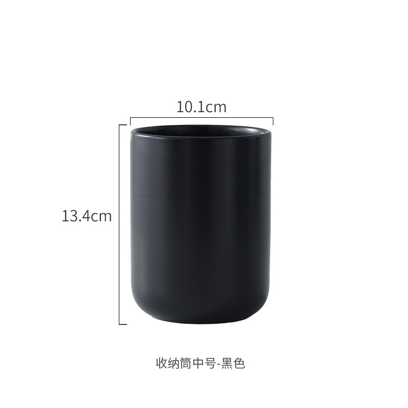 Tubo de almacenamiento mediano-negro mate
