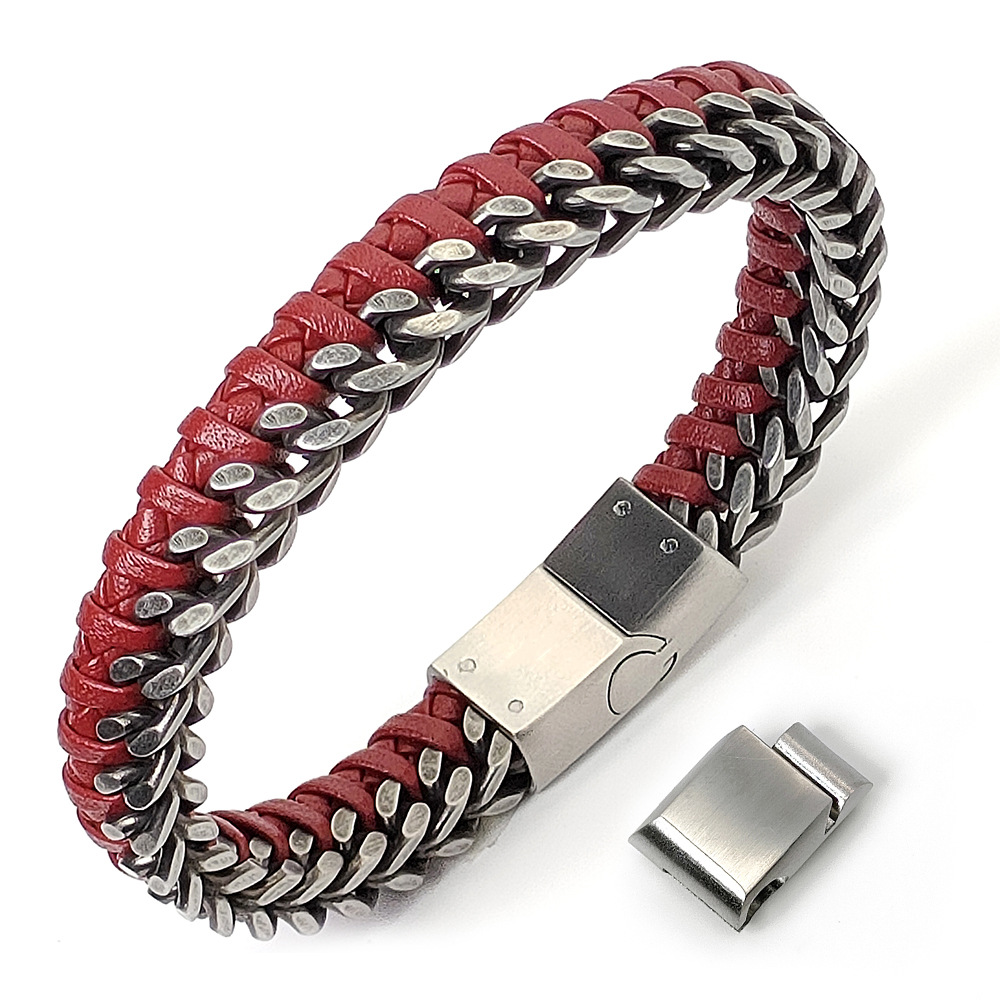 men's fashionable woven bracelet stainless steel