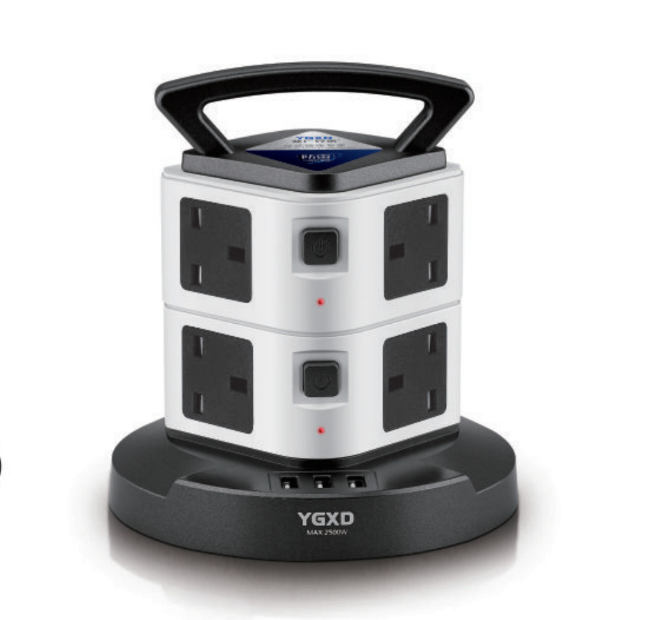 2021创意英式立式插座 英规塔式插座含USB带提手 工厂直销插座