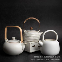 茶壶提梁壶围炉煮茶日式奶油风锤纹茶壶功夫茶具野炊家用温茶明火