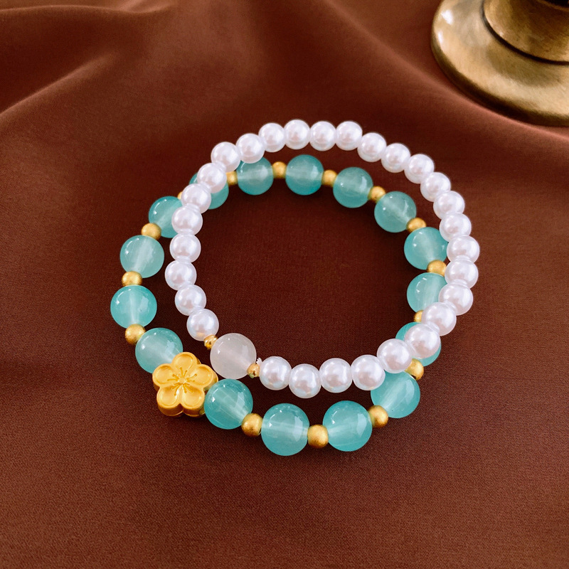 Pulsera geométrica de perlas de agua dulce para mujer