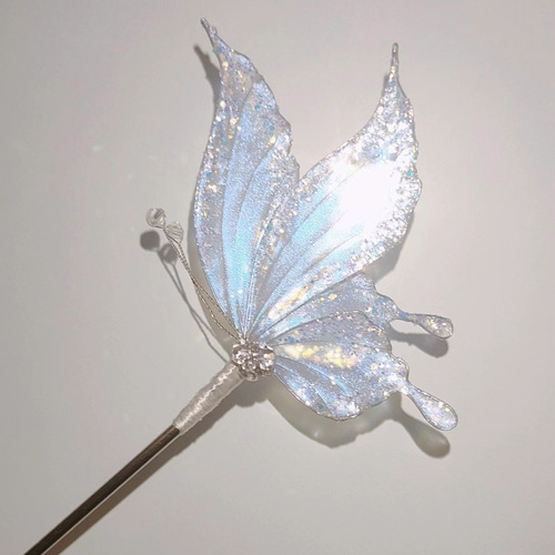 Flashy fairy butterfly hairpin Hanfu accessory unique design sense exquisite temperament hairpin hairpin for qipao hairpin