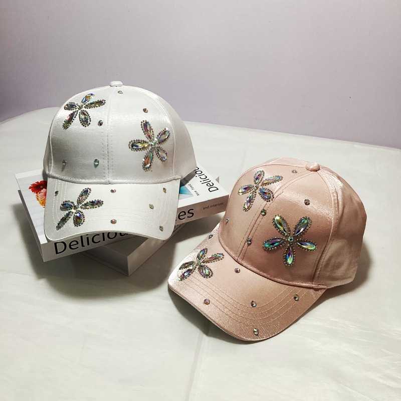 Women's Elegant Classic Style Solid Color Rhinestone Curved Eaves Baseball Cap display picture 4