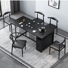 2022新款岩板茶幾岩板茶桌椅組合現代簡約輕奢家用辦公一體泡茶台