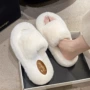 保暖一字厚底增高棉拖