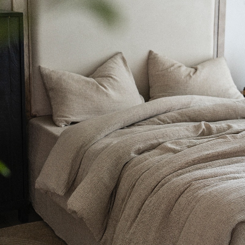 Double Layer Cotton Gauze Bed Sheet Four Piece Set Japanese Style_voghion.com