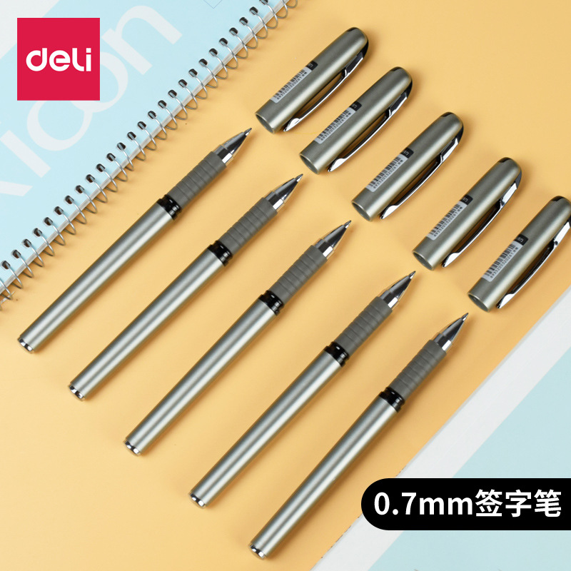 델리 S26 젤 펜 0.7mm 블랙 펜 탄소 펜 사무실 사업 사인 펜 사무실 펜 도매