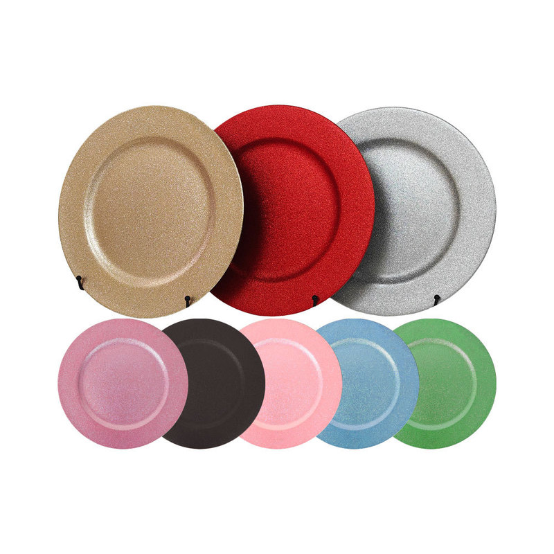 Exclusively for Cross-Border Sales, 13inch Charger Plate European-Style Frosted Gold Round Plate, Christmas and Wedding Party Decoration Base