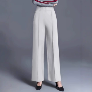 亚马逊2026欧美跨境新款女士秋冬纯色阔腿高腰宽松西装显瘦休闲