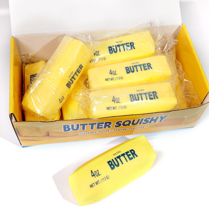 Cross-Border Amazon Hot-Selling Toy: Butter Stick Simulation Squeeze Toy Tpr Stress Relief Gadget Butter Bar Squeeze Toy Cross-Border Amazon Hot-Selling Toy: Butter Stick Simulation Squeeze Toy Tpr Stress Relief Gadget Butter Bar Squeeze Toy
