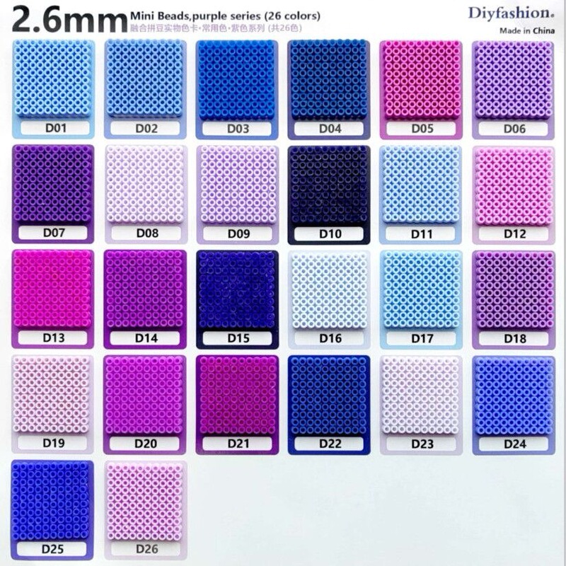 Factory direct sale 2.6mm bead refill pack D series 26 colors full color series bead refill pack wholesale for DIY crafts Factory direct sale 2.6mm bead refill pack D series 26 colors full color series bead refill pack wholesale for DIY crafts