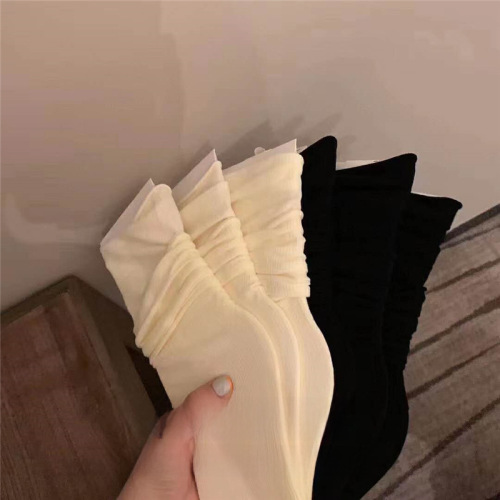 Socks Girl Knee-High Socks Summer Thin Solid Color Bunchy Socks Korean Ice Ice Socks Trendy Socks Velvet Socks