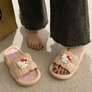 2024 New Summer Outfit Slippers Women's Soft Bottom Non-Slip Thick Bottom Home Indoor Fashionable Slippers for Women