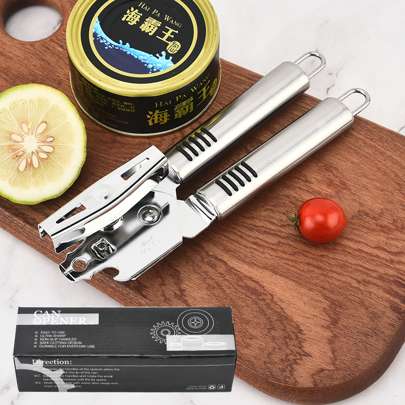 Stainless steel can opener multifunctional can opener, luncheon meat evaporated milk opener, bottle opener camping portable tool