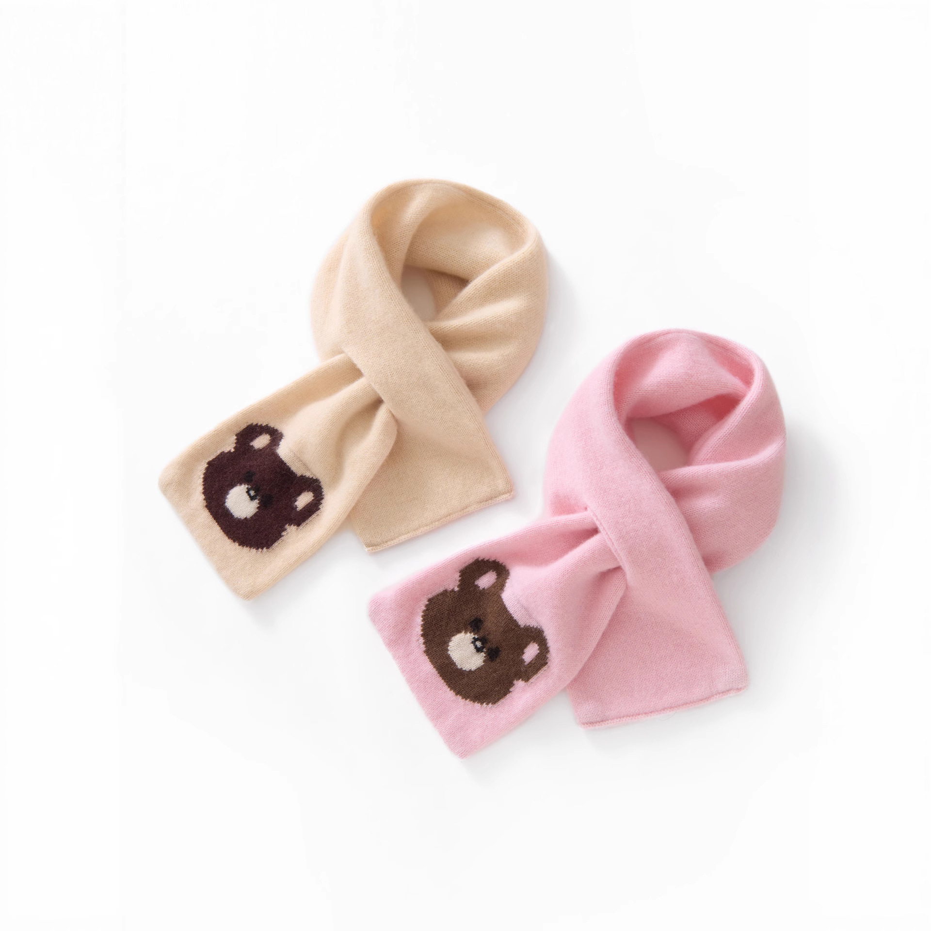 秋冬新款儿童围脖山羊绒针织围巾保暖脖套男女童宝宝护颈柔软批发