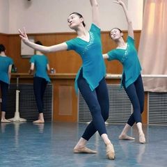 北京ダンスアカデミーと上海演劇アカデミーの同じスタイルの古典舞踊練習服、芸術試験服、半袖レディーストップス、ガーゼダンス基礎練習服