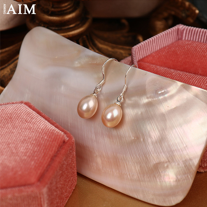 organic classic hypoallergenic earrings from pearl drop-shaped