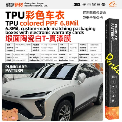 White Tpu Colored Car Wrap: Car paint protective film - tpusatin-ceramic-white-152m-15m-roll