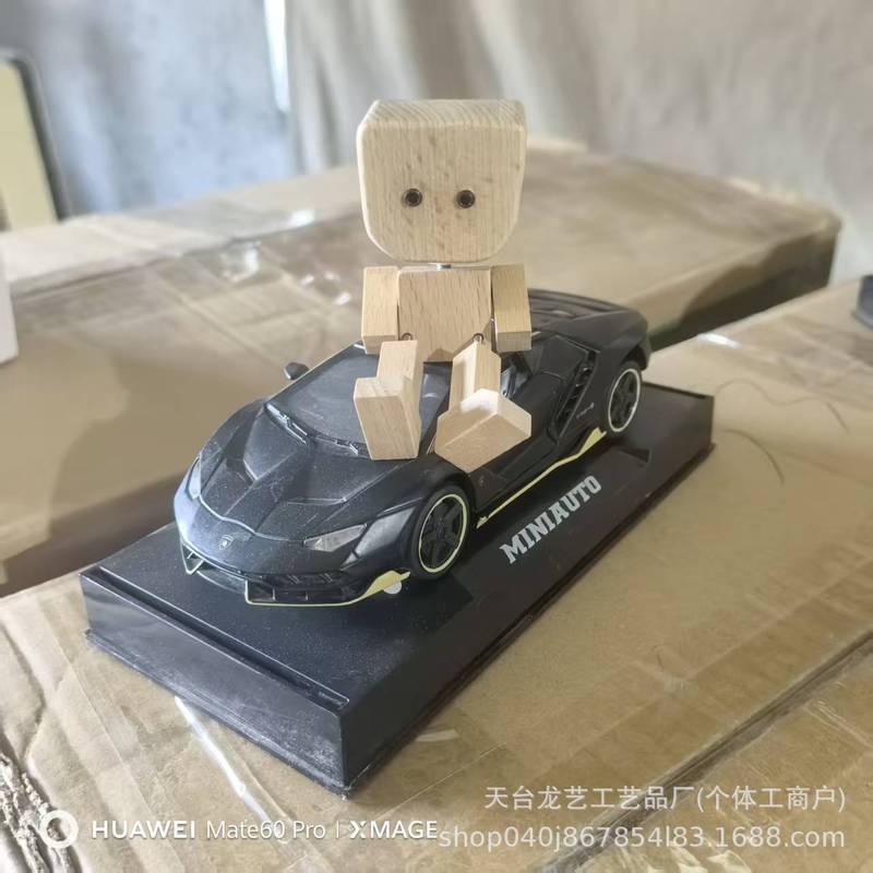 新品 汽车摇晃木偶Shaking Wooden Man Figurine创意汽车装饰木偶|undefined