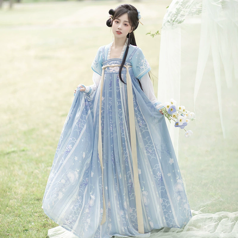 Оригинальный дизайн новый Xingmue медуза Hanfu женский китайский стиль Tang Feng модель с грудной клеткой юбка полный набор весны и осени 8352